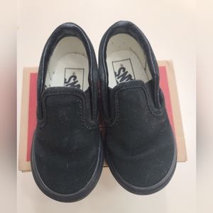 Vans Black Slip Ons Size 6